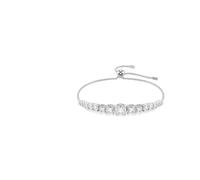 Swarovski Pulsera Matrix, Degradado de tallas redondas, Blanca, Baño de rodio
