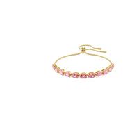 Swarovski Pulsera Matrix, Talla pera, Rosa, Baño tono oro