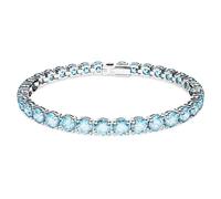 Swarovski Pulsera Matrix Tennis, Talla redonda, Azul, Baño de rodio