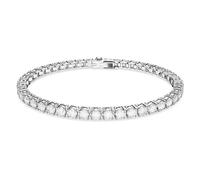 Swarovski Pulsera Matrix Tennis, Talla redonda, Blanca, Baño de rodio