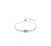 Swarovski Pulsera Matrix Tennis, Tallas mixtas, Verde, Baño de rodio