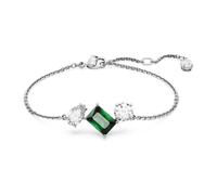 Swarovski Pulsera Mesmera, Tallas mixtas, Verde, Baño de rodio