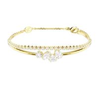Swarovski Pulsera Mesmera, corte mixto, blanco, acabado oro de 18 quilates