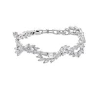 Swarovski Pulsera Mesmera, Corte mixto, Blanco, Baño de Rodio