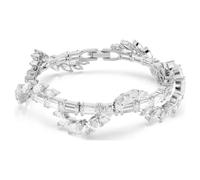 Swarovski Pulsera Mesmera, Corte mixto, Blanco, Baño de Rodio