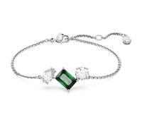 Swarovski Pulsera Mesmera, Tallas mixtas, Verde, Baño de rodio