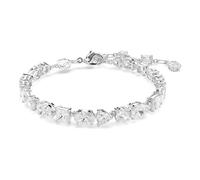 Swarovski Pulsera Mesmera, Zirconia en una Mezcla de Tallas y Tamaños, Cierre de Mosquetón con Tres Ajustes Regulables, Colección Mesmera, Baño de Rodio, Blanco