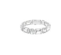 Swarovski Pulsera Millenia, Cristales en Talla Octogonal Transparentes que se Alternan en Posiciones Horizontales y Verticales, Baño de Rodio, Colección Millenia, Blanca