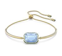Swarovski Pulsera Orbita para Mujer, Baño Tono Oro, con Piedra Octogonal Bicolor y Cristales de Swarovski Verdes, Cierre Ajustable, Colección Swarovski Orbita
