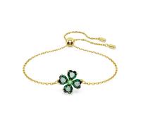 Swarovski Pulsera Idyllia, Tallas mixtas, Trébol, Verde, Baño tono oro