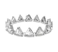 Pulsera Tennis Matrix, Talla triangular, Blanca, Baño de rodio OS