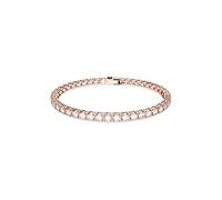 Swarovski Pulsera Matrix Tennis, Talla redonda, Blanca, Baño tono oro rosa
