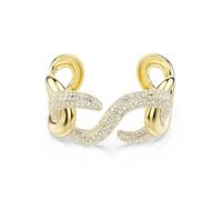 Swarovski Pulsera rígida Dextera, corte redondo, blanco, chapado en oro