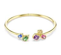 Swarovski Pulsera rígida Imber, corte mixto, multicolor, acabado oro de 18 quilates (talla L)