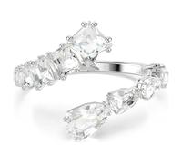 Swarovski Pulsera rígida Matrix, Corte mixto, Blanco, Baño de Rodio