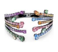 Swarovski Pulsera rígida Matrix, corte mixto, ramo, multicolor, chapado en rutenio
