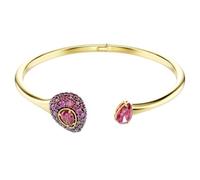 Swarovski Pulsera rígida Sublima, corte pear, rojo, acabado oro 18k