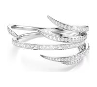 Swarovski Pulsera rígida Viena, Corte mixto, Blanco, Chapado en Rodio, Piccola, Chapado en rodio, circonita cúbica, Circonita cúbica