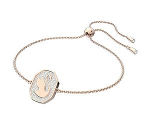 Swarovski Pulsera Signum para Mujer, en Baño Tono Oro Rosa, con el Simbólico Logo Cisne de Swarovski y la Emblemática Forma Octogonal, con CIerre Ajustable, Colección Swarovski Signum