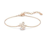 Swarovski Pulsera Swan, Tallas mixtas, Cisne, Blanca, Baño tono oro rosa