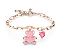 Swarovski Pulsera Teddy, Oso, Rosa, Baño tono oro rosa