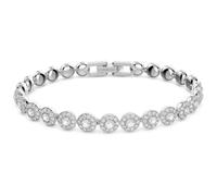 Swarovski Pulsera Tennis Angelic, Talla redonda, Pequeña, Blanca, Baño de rodio