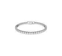 Swarovski Pulsera Tennis Deluxe, blanco, baño de rodio
