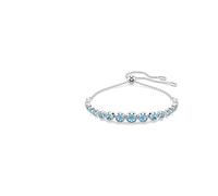 Swarovski Pulsera Tennis Imber, Degradado de Cristales Azules Talla Redonda, Cadena Flexible con Cierre Deslizante, Baño en Rodio, Colección Imber