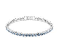 Swarovski Pulsera Tennis Imber, Delicado Strand de Cristales Azules Engastados en Bisel, Elegante Pulsera Ajustable de la Colección Imber, Baño en rodio, Azul