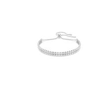 Swarovski Pulsera Tennis Matrix, Colección Matrix, Talla Redonda, Cierre de Bola Deslizante, Baño de Rodio, Blanca