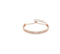 Swarovski Pulsera Tennis Matrix, Colección Matrix, Talla Redonda, Cierre de Bola Deslizante, Baño en Tono Oro Rosa, Blanca