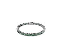 Swarovski Pulsera Tennis Matrix, corte redondo, verde, chapado en rutenio, M, Cristal, Sin piedra preciosa