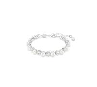 Swarovski Pulsera Tennis Matrix, Crystal Pearls Alternadas Alrededor de una Circunferencia, Zirconia, Colección Matrix, Talla Redonda, Baño de Rodio, Blanca