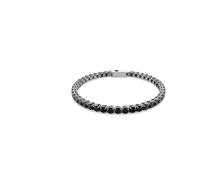 Swarovski Pulsera Tennis Matrix, Pulsera con un Diseño de Piedras Redondas de Cerámica Negra, Talla redonda, Baño de rutenio, Negra