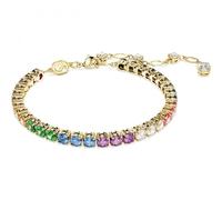 Swarovski Pulsera Tennis Matrix, Talla redonda, Multicolor, Baño tono oro