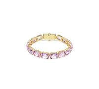 Swarovski Pulsera Tennis Millenia, Talla octogonal, Morada, Baño tono oro