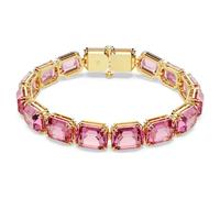 Swarovski Pulsera Millenia, Talla octogonal, Rosa, Baño tono oro
