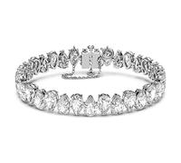 Swarovski Pulsera Tennis Millenia, Talla pera, Blanca, Baño de rodio