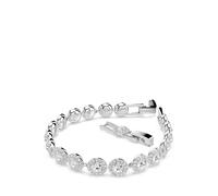 Swarovski Pulsera Tennis Una, Talla redonda, Blanca, Baño de rodio