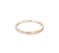 Swarovski Pulsera Twist para mujer, Baño tono oro rosa, Cristales blancos