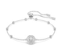 Swarovski Pulsera Una Angelic, Talla redonda, Blanca, Baño de rodio