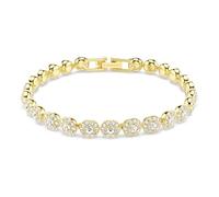 Swarovski Pulsera Una Angelic, Talla redonda, Blanca, Baño tono oro