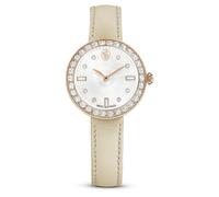 Swarovski Reloj Certa, Fabricado en Suiza, Correa de Piel, Beige, Acabado Tono Oro Rosa