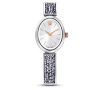 Reloj Crystal Rock oval, Fabricado en Suiza, Pulsera de cristal, Blanco, Acero inoxidable OS