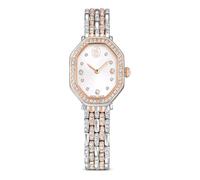 Swarovski Reloj Dextera Octagon, Fabricado en Suiza, Brazalete de Metal, Tono Plateado, Acabado Tono Oro Rosa