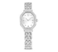 Swarovski Reloj Dextera Octagon, Fabricado en Suiza, Forma Octogonal con 46 Cristales y un Cristal Adicional en la Corona, Pulsera de Cinco Eslabones con 108 Cristales, Acero Inoxidable, Tono Plateado