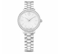 Swarovski Reloj, fabricado en Suiza, pulsera de metal, tono plateado, acero inoxidable