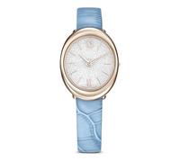 Swarovski Reloj Imber, Fabricado en Suiza, Correa de Piel, Azul, Acabado Tono Oro champán