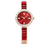 Swarovski Reloj Matrix Bangle 5690811 Fabricado en Suiza, Pulsera de Cristal, Rojo, Acabado Tono Oro Rosa