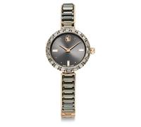 Swarovski Reloj Matrix Bangle, Fabricado en Suiza, Pulsera de Cristal, Gris, Acabado Tono Oro Rosa